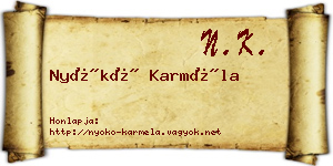 Nyókó Karméla névjegykártya